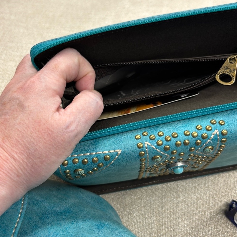 Montana West Blue Bohemian Clutch Wallet - Picture 5 of 5